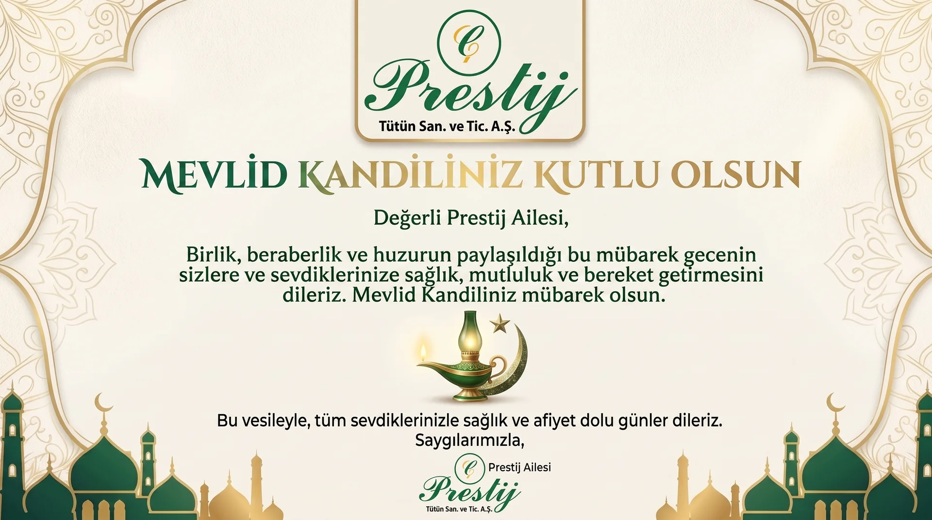 Mevlid Kandiliniz Mübarek Olsun - Prestij Ailesi